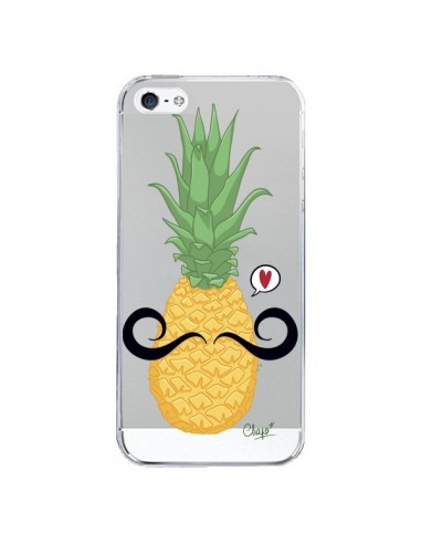 Coque iPhone 5/5S et SE Ananas Moustache Transparente - Chapo