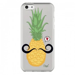 Coque iPhone 5C Ananas Moustache Transparente - Chapo