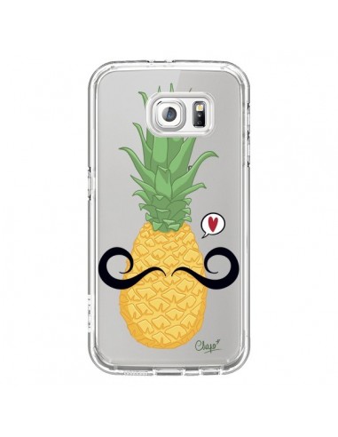 Coque Ananas Moustache Transparente pour Samsung Galaxy S6 - Chapo