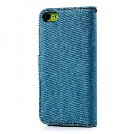 Etui Portefeuille en Jean pour iPhone 5/5S et SE Etui Portefeuille en Jean pour iPhone 5/5S et SE