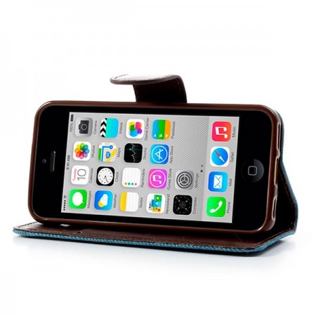 Etui Portefeuille en Jean pour iPhone 5/5S et SE Etui Portefeuille en Jean pour iPhone 5/5S et SE