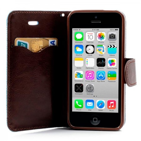 Etui Portefeuille en Jean pour iPhone 5/5S et SE Etui Portefeuille en Jean pour iPhone 5/5S et SE