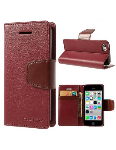 Etui Portefeuille Simili Cuir Luxe pour iPhone 5C