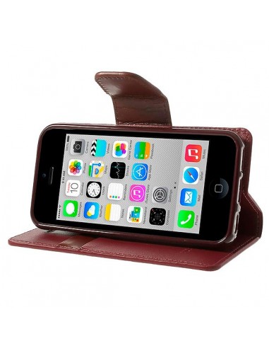 Etui Portefeuille Simili Cuir Luxe pour iPhone 5C