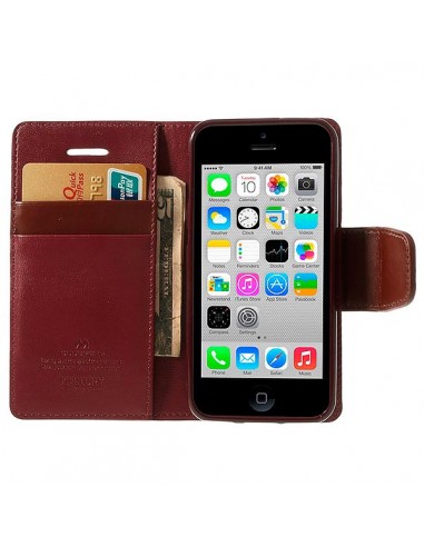 Etui Portefeuille Simili Cuir Luxe pour iPhone 5C
