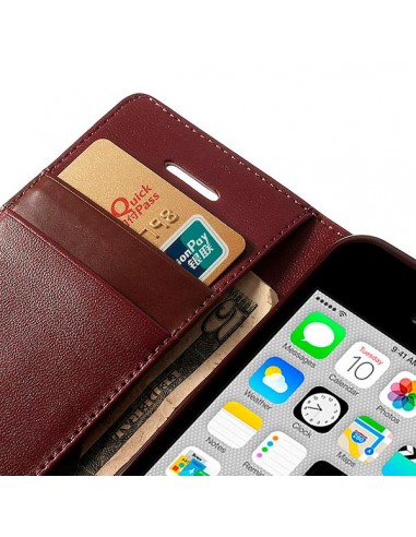 Etui Portefeuille Simili Cuir Luxe pour iPhone 5C