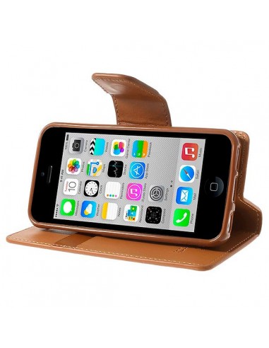 Etui Portefeuille Simili Cuir Luxe pour iPhone 5C