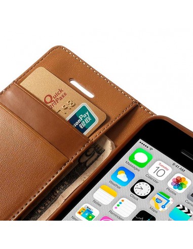 Etui Portefeuille Simili Cuir Luxe pour iPhone 5C