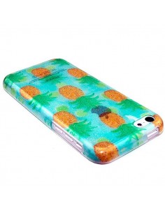 Coque Paillettes Ananas Transparente en silicone semi-rigide TPU pour iPhone 5C 2