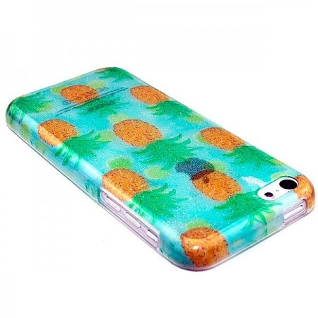 Coque Paillettes Ananas Transparente en silicone semi-rigide TPU pour iPhone 5C Coque Paillettes Ananas Transparente en silicone semi-rigide TPU pour iPhone 5C