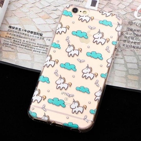 Coque Licorne Nuage Bleu Transparente en silicone semi-rigide TPU pour iPhone 5/5S et SE Coque Licorne Nuage Bleu Transparente en silicone semi-rigide TPU pour iPhone 5/5S et SE