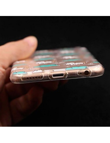 Coque Licorne Nuage Bleu Transparente en silicone semi-rigide TPU pour iPhone 5/5S et SE