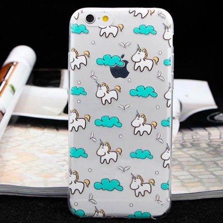 Coque Licorne Nuage Bleu Transparente en silicone semi-rigide TPU pour iPhone 5/5S et SE Coque Licorne Nuage Bleu Transparente en silicone semi-rigide TPU pour iPhone 5/5S et SE