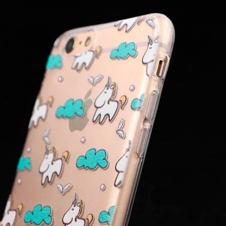 Coque Licorne Nuage Bleu Transparente en silicone semi-rigide TPU pour iPhone 5/5S et SE Coque Licorne Nuage Bleu Transparente en silicone semi-rigide TPU pour iPhone 5/5S et SE