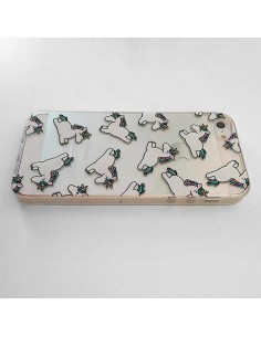 Coque Licorne Criniere Transparente en silicone semi-rigide TPU pour iPhone 5/5S et SE 2