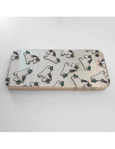 Coque Licorne Criniere Transparente en silicone semi-rigide TPU pour iPhone 5/5S et SE