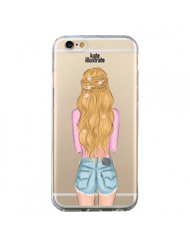 Coque iPhone 6 et 6S Blonde Don't Care Transparente - kateillustrate