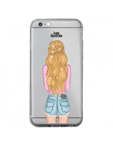 Coque iPhone 6 Plus et 6S Plus Blonde Don't Care Transparente - kateillustrate