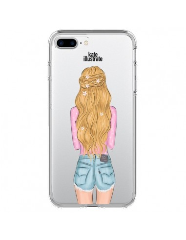 Coque iPhone 7 Plus et 8 Plus Blonde Don't Care Transparente - kateillustrate