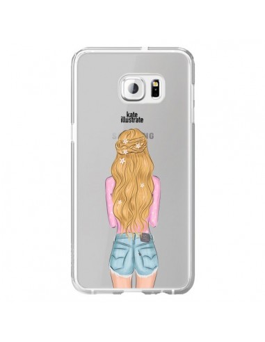 Coque Blonde Don't Care Transparente pour Samsung Galaxy S6 Edge Plus - kateillustrate