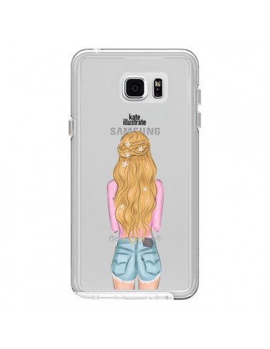 Coque Blonde Don't Care Transparente pour Samsung Galaxy Note 5 - kateillustrate
