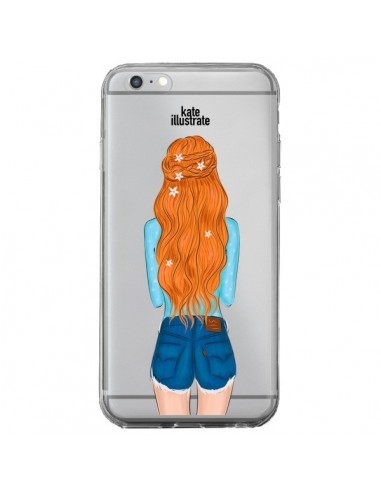 Coque iPhone 6 Plus et 6S Plus Red Hair Don't Care Rousse Transparente - kateillustrate