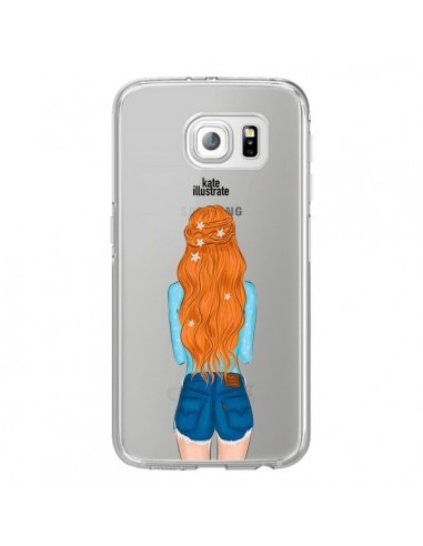 Coque Red Hair Don't Care Rousse Transparente pour Samsung Galaxy S6 Edge - kateillustrate