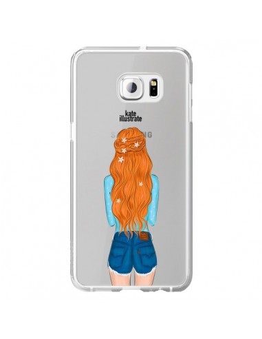 Coque Red Hair Don't Care Rousse Transparente pour Samsung Galaxy S6 Edge Plus - kateillustrate