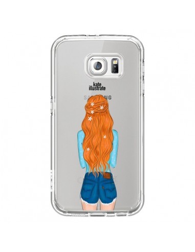 Coque Red Hair Don't Care Rousse Transparente pour Samsung Galaxy S7 - kateillustrate