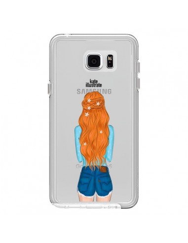 Coque Red Hair Don't Care Rousse Transparente pour Samsung Galaxy Note 5 - kateillustrate