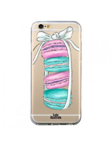 Coque iPhone 6 et 6S Macarons Pink Mint Rose Transparente - kateillustrate