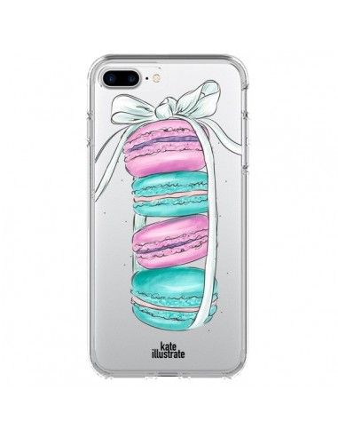 Coque iPhone 7 Plus et 8 Plus Macarons Pink Mint Rose Transparente - kateillustrate