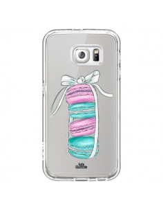Coque Macarons Pink Mint Rose Transparente pour Samsung...