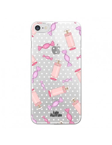 Coque iPhone 7/8 et SE 2020 Candy Bonbons Transparente - kateillustrate