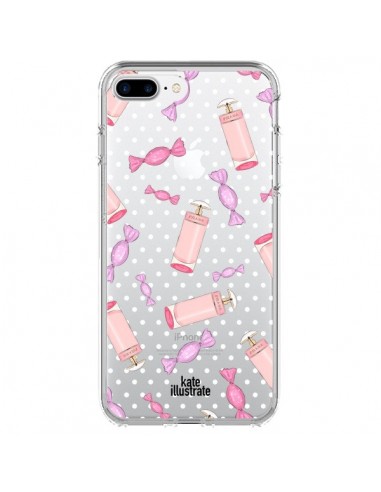 Coque iPhone 7 Plus et 8 Plus Candy Bonbons Transparente - kateillustrate