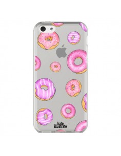 Coque iPhone 5C Pink Donuts Rose Transparente -...