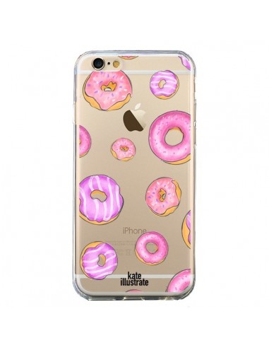 Coque iPhone 6 et 6S Pink Donuts Rose Transparente - kateillustrate