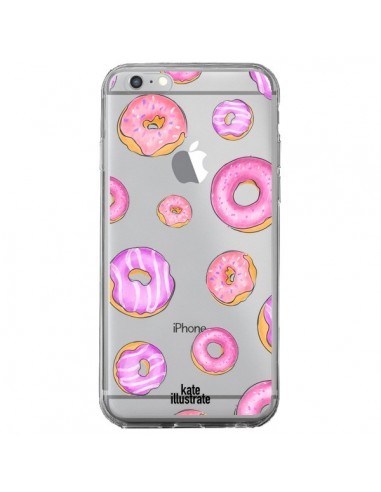 Coque iPhone 6 Plus et 6S Plus Pink Donuts Rose Transparente - kateillustrate