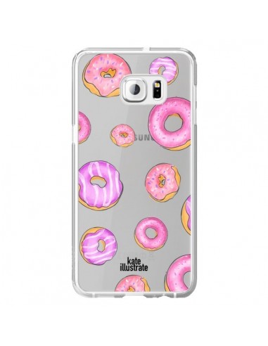 Coque Pink Donuts Rose Transparente pour Samsung Galaxy S6 Edge Plus - kateillustrate