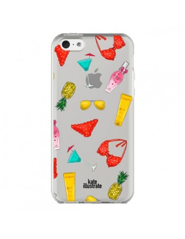 Coque iPhone 5C Summer Essentials Ete Essentiel Transparente - kateillustrate