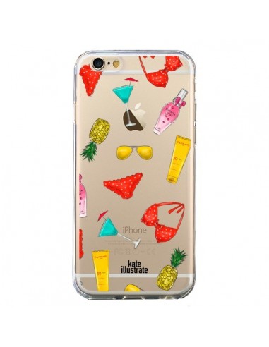 Coque iPhone 6 et 6S Summer Essentials Ete Essentiel Transparente - kateillustrate