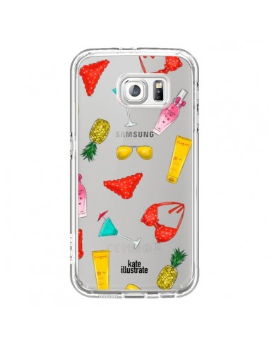 Coque Summer Essentials Ete Essentiel Transparente pour Samsung Galaxy S6 - kateillustrate