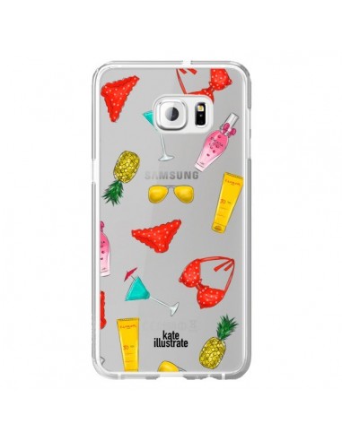 Coque Summer Essentials Ete Essentiel Transparente pour Samsung Galaxy S6 Edge Plus - kateillustrate