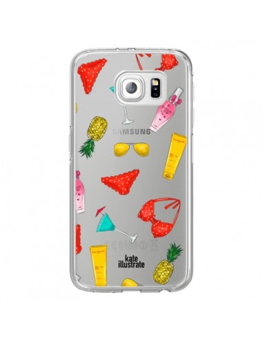 Coque Summer Essentials Ete Essentiel Transparente pour Samsung Galaxy S7 Edge - kateillustrate
