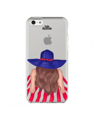 Coque iPhone 5C Beah Girl Fille Plage Transparente - kateillustrate