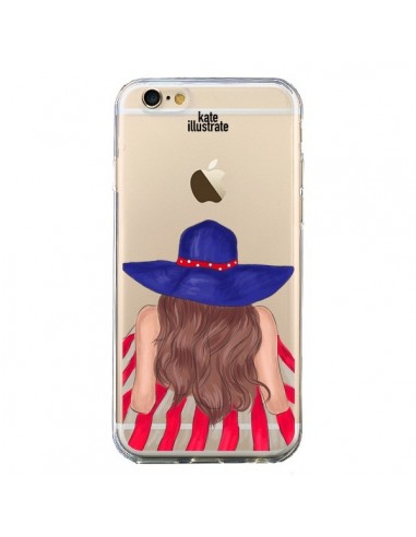 Coque iPhone 6 et 6S Beah Girl Fille Plage Transparente - kateillustrate