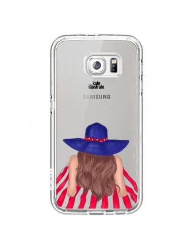 Coque Beah Girl Fille Plage Transparente pour Samsung Galaxy S6 - kateillustrate