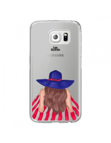 Coque Beah Girl Fille Plage Transparente pour Samsung Galaxy S6 Edge - kateillustrate