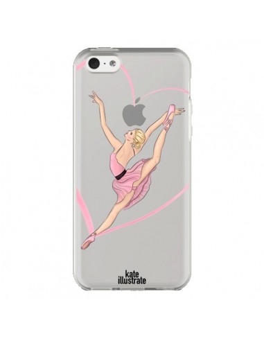 Coque iPhone 5C Ballerina Jump In The Air Ballerine Danseuse Transparente - kateillustrate
