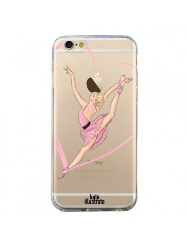 Coque iPhone 6 et 6S Ballerina Jump In The Air Ballerine Danseuse Transparente - kateillustrate